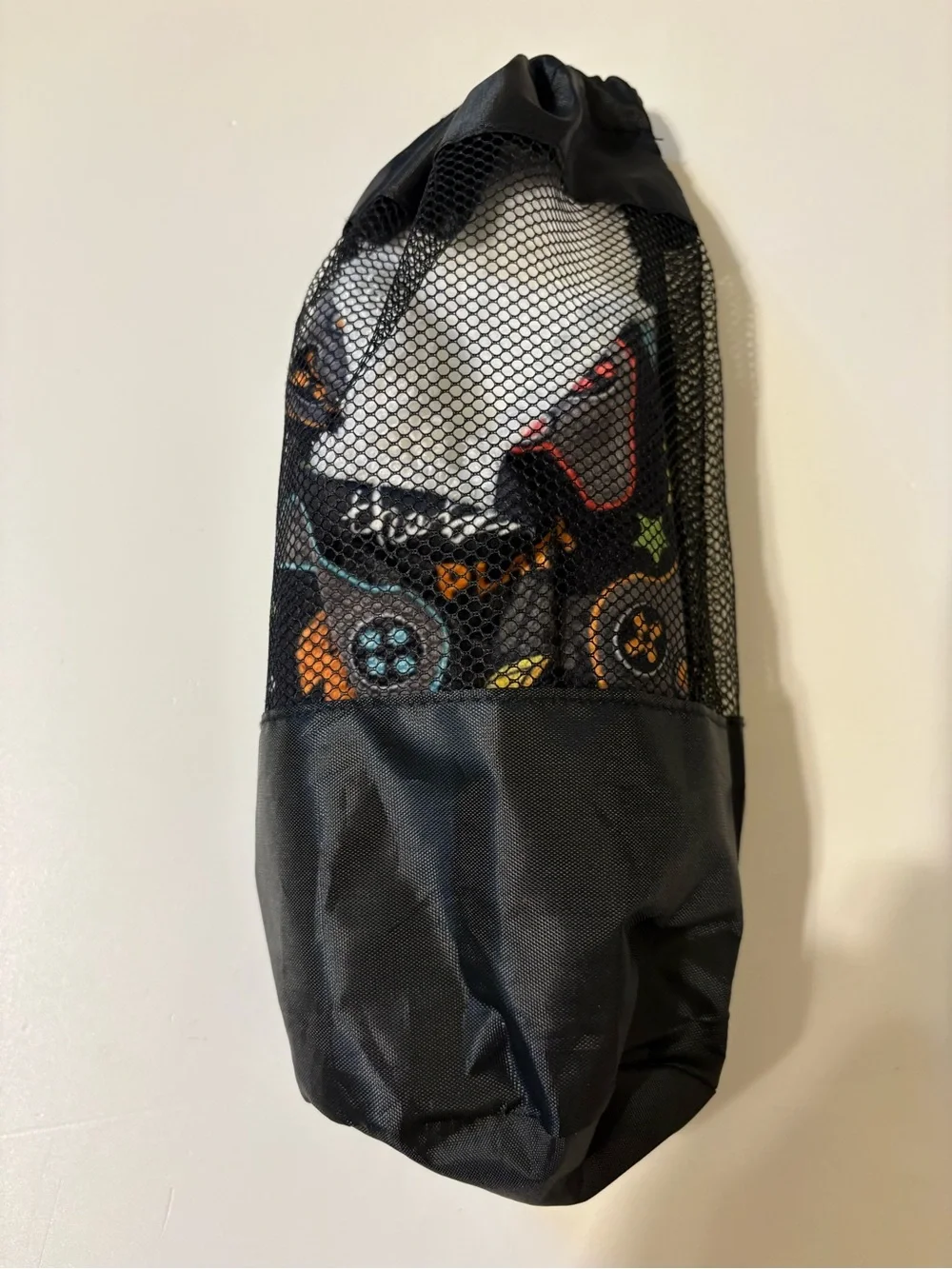 Kids Black Gamer Plush-Lined Slippers